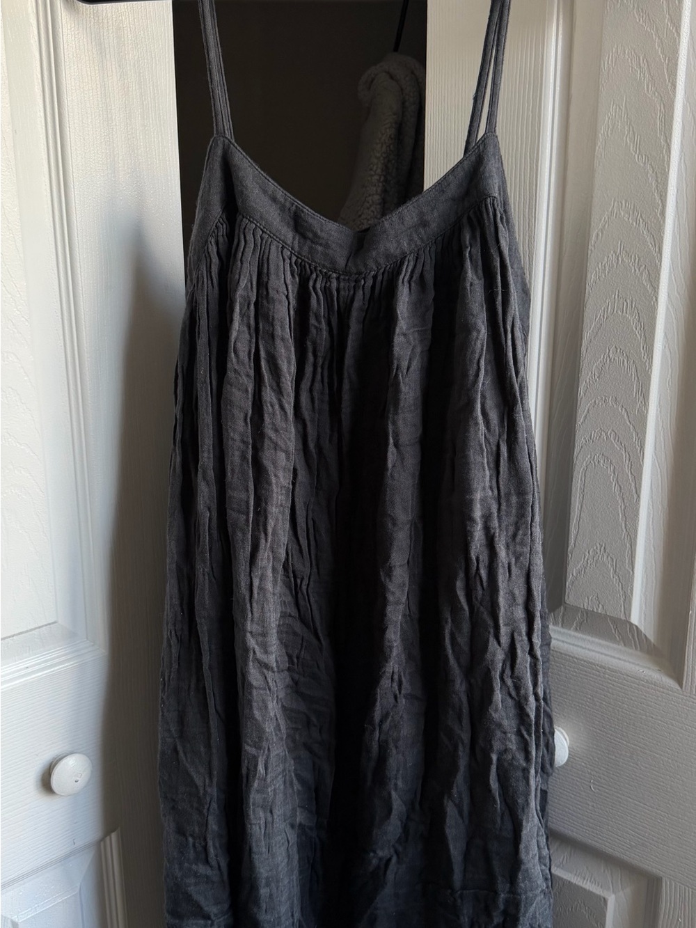Oysho Cotton Gauze Charcoal Gray Sleeveless Dress